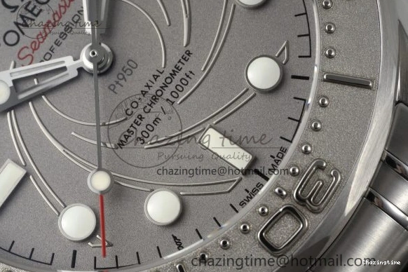 0521 Unisex Seamaster 300M 007 Platinum VSF 1:1 Best Edition Gray Dial on SS Bracelet A 7826